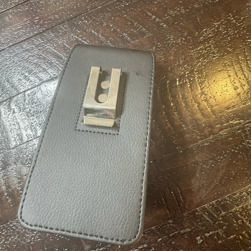 Black Leather Phone Belt Clip Pouch